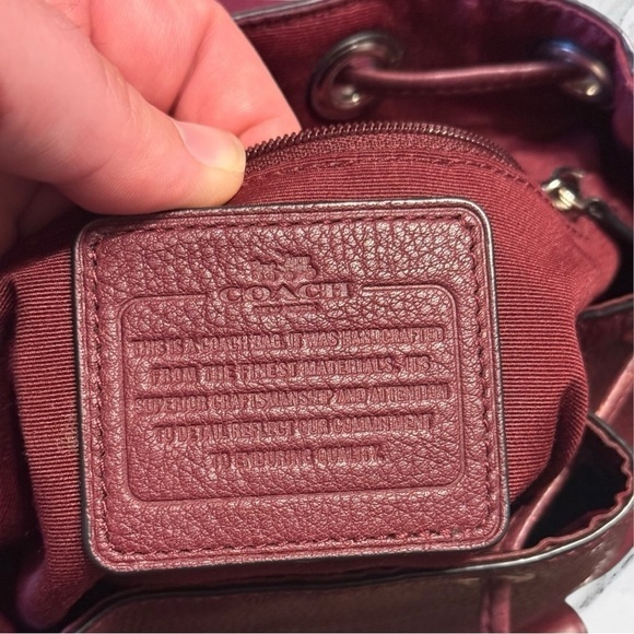 COACH Mini Billie Backpack Burgundy Pebbled Leather - Picture 10 of 11